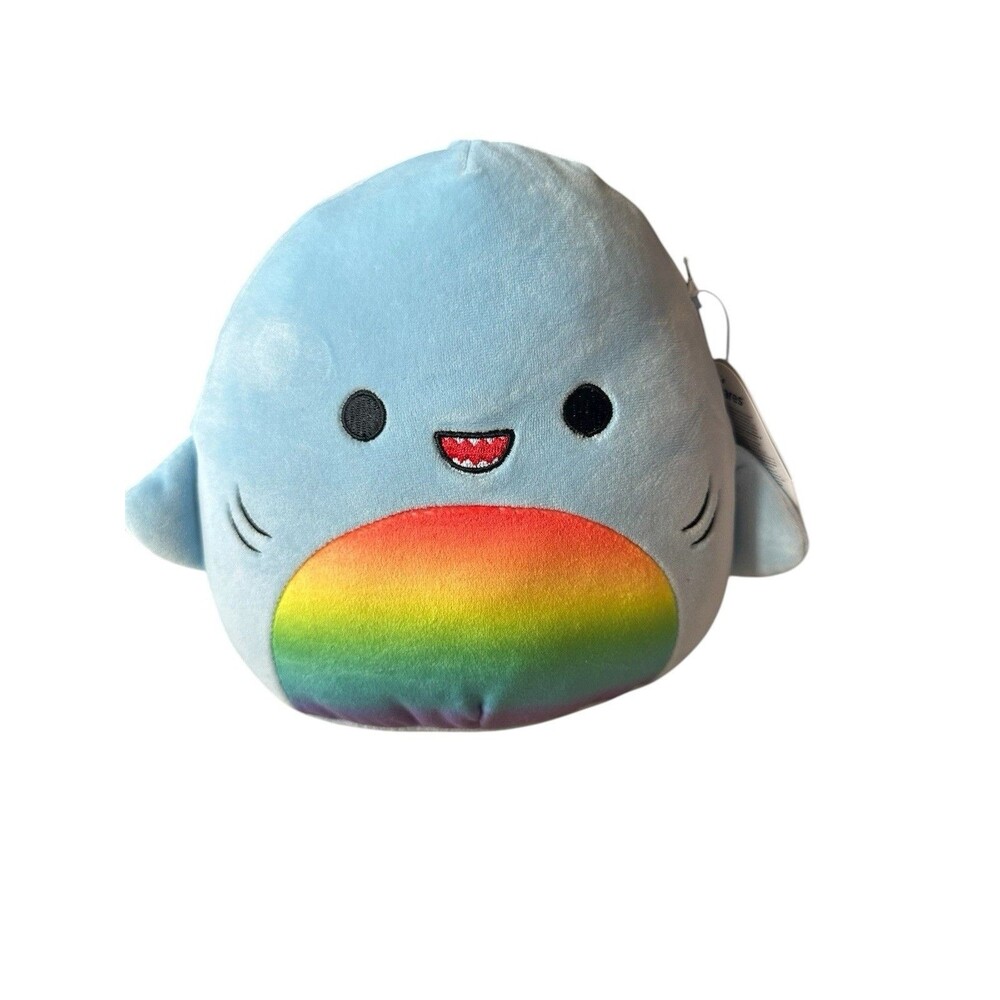 Original Squishmallows 8" Rey The Shark With Rainbow Belly Pride Collection